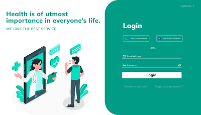 Login UI create account doctor figma hospital login ui medical ui website