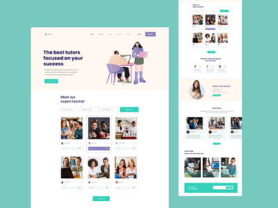 Private Tutor Platform Landing Page landing page landing page website landing page design learning website mobile app design online class website online course landing page online course website private tutors teacher website tutors website design ui ui design