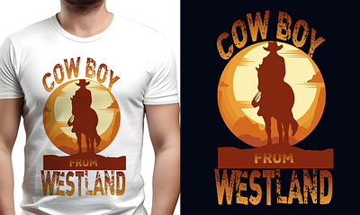 Cowboy T-shirt Design adobe illustrator adobe photoshop clothing design fashion t shirt text tshirt tshirt design typography
