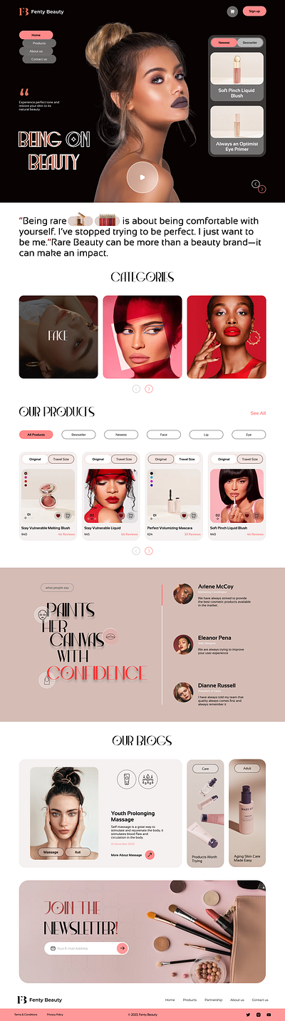 Website design for cosmetics E-commerce beauty cosmetic ecommerce landing ui ui ux ux web design webdesign website
