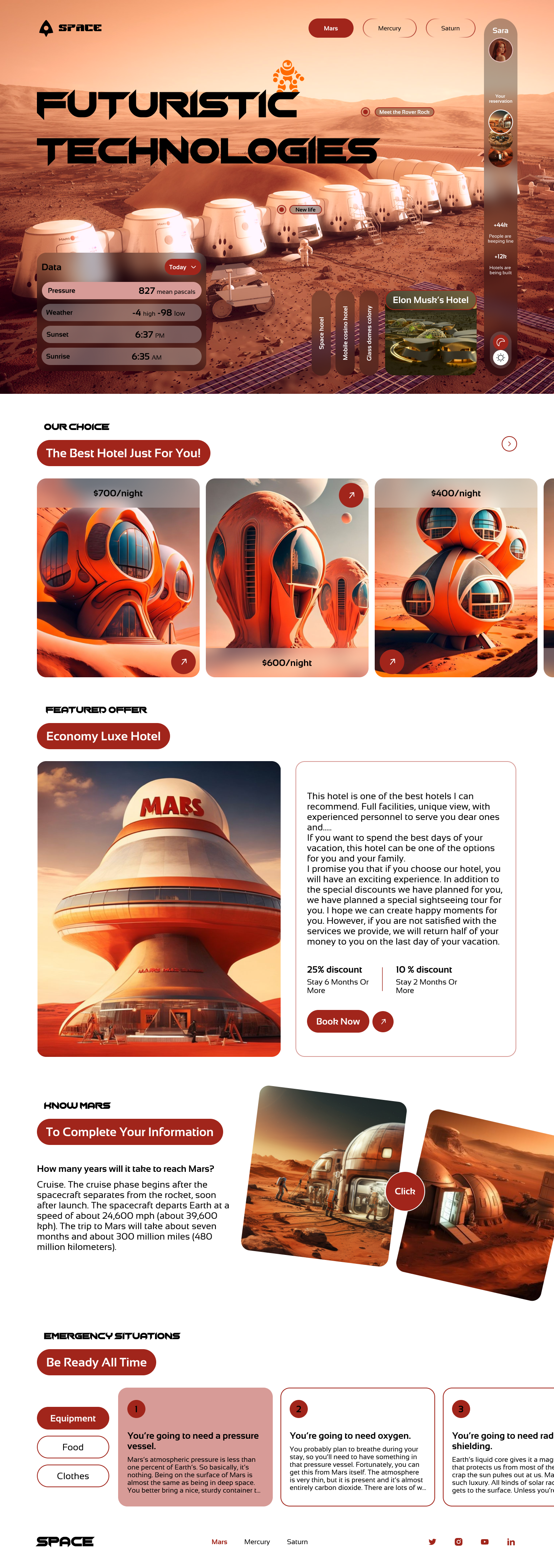 Futuristic UI/UX for Mars Hotel Booking Website booking booking hotel booking websites design hire ui ux hire ui ux designer hiring ui ux renting ui ui ux web design webdesign website