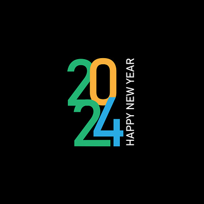New Year 2024 branding graphic design post ui