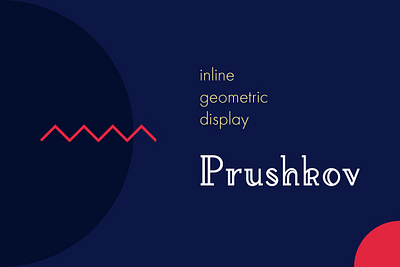 Prush kov Font display geometric inline prush kov font retro slab