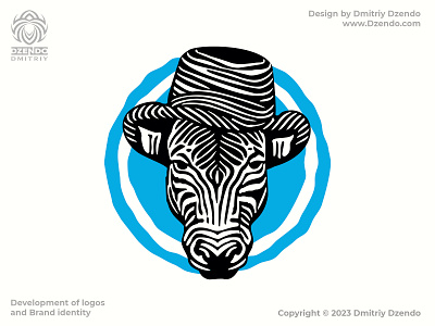 Zebra In A Hat africa animal branding buy logo cartoon drawn funny happy hat logo logo design zebra
