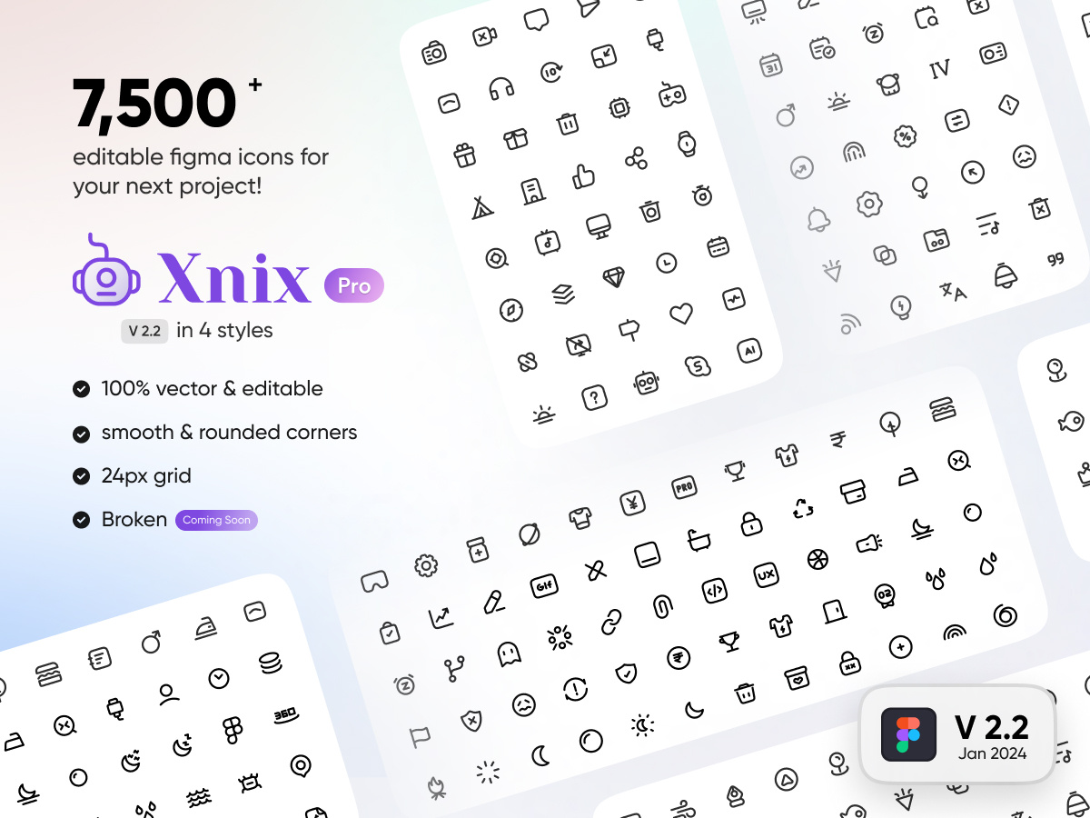 Xnix Icon Pro - 7500+ editable icons design figma figma icon freebie icon icon kit icon pack iconography icons illustrations interface line icon storke icon ui design ui ux xnix xnix icon
