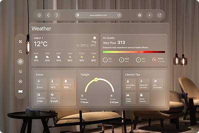 Apple Vision Pro's Weather animation apple futuristic ux vision pro weather weather ui