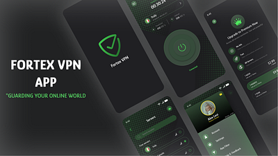 Fortex VPN App 3d animation branding design figma graphic design illustration logo motion graphics ui vector