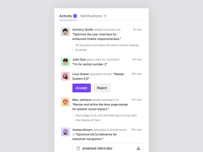 Notifications 💥 avatar black clean crm daily dailyui dashboard design emoji figma gray minimal poland purple ui uiux ux