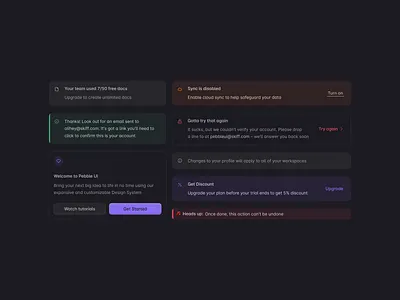Alert component 🌑 clean component minimal ui ux web