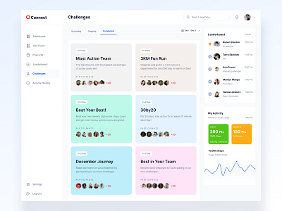 Employees Engagement Dashboard admin app app ui challenges dashboard employee records tracking ui web web app web ui website