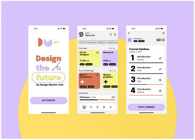 Design Masterclass Hub app design ui visual design