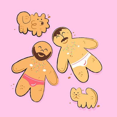 Gingerbreads color gay graphic design illustration lgtbiq
