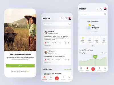 The Farmer's Experience app branding dalewasi farmer grey indonesia indotani mobile mobile app navigation onboarding red screen ui ux
