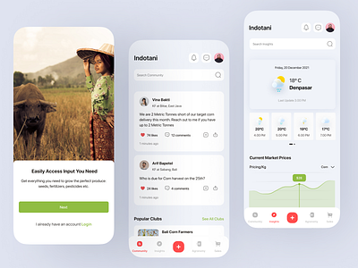 The Farmer's Experience app branding dalewasi farmer grey indonesia indotani mobile mobile app navigation onboarding red screen ui ux