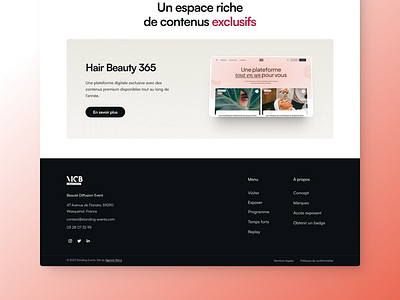 MCB, Website Footer UX/UI Design banner beauty black footer home homepage nude satoshi ui ui design ux ux design web website white