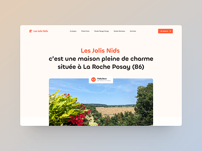 Les Jolis Nids, Website Hero Section chillax design home homepage orange rental ui ui design ux ux design vacation web website