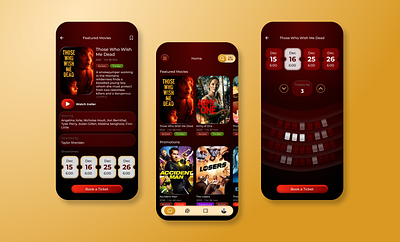 Cinema Booking Tickets App animation app concept design figma product design ui uiux ux uxdesign