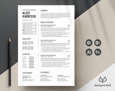 Professional Resume CV Template 3 page