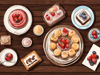 Desserts design graphic design illustration vector