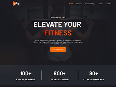 01. Gym web design, landing Page Design design figma graphic design gym illustration landingpage ui uidesign uiuxdesign webdesign website workout xd