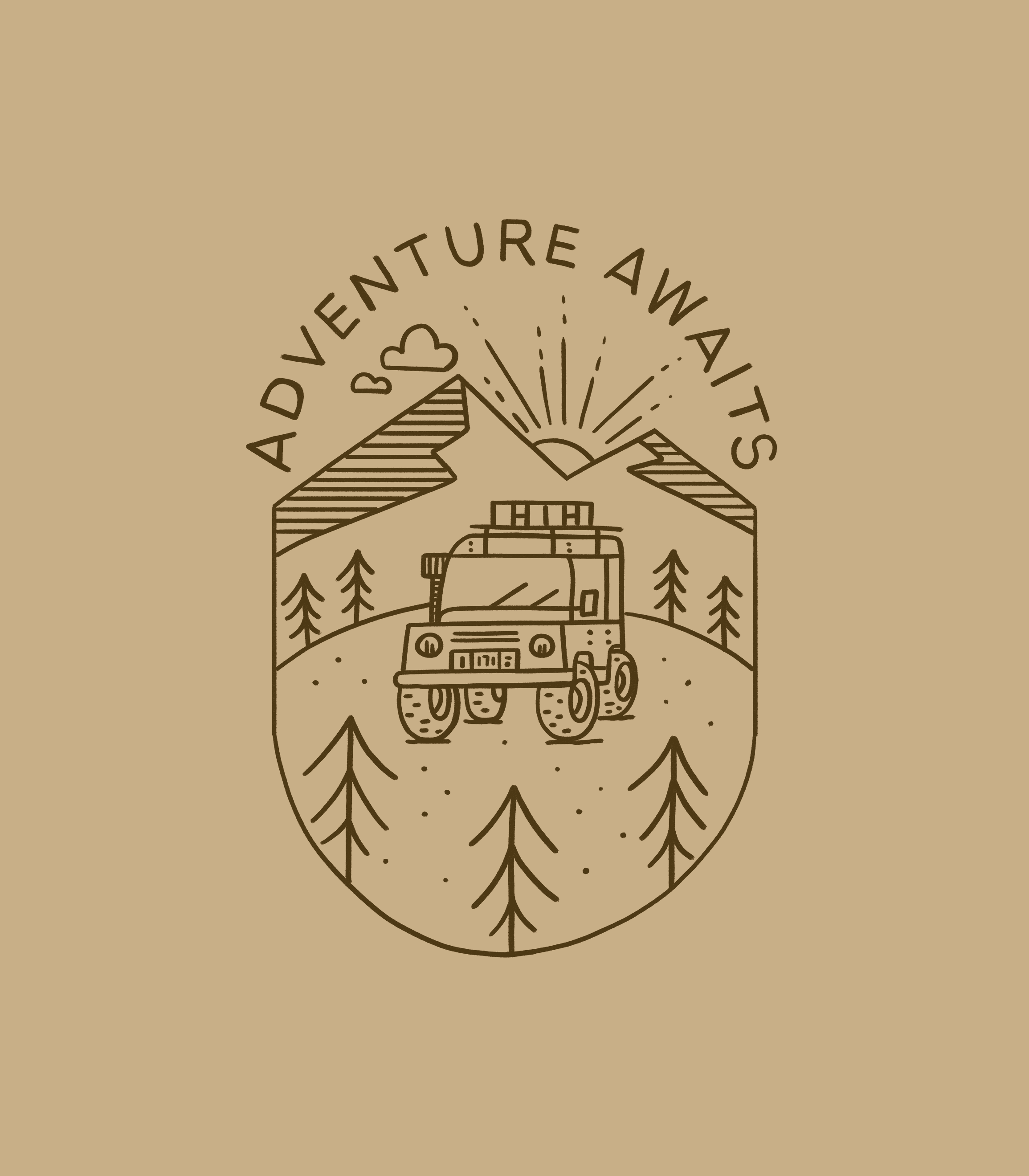 Adventure Awaits Off-road defender design illustration lifestyle logo nature offroad tattoo