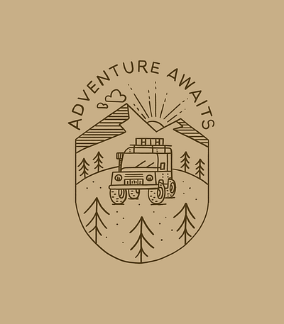 Adventure Awaits Off-road defender design illustration lifestyle logo nature offroad tattoo