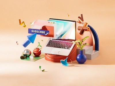 Subscribe 3d c4d design illustration visual