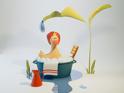 3d illustration Bathing duck 3d 3d graphics 3d rendering animation blender blender animation design illustration motion graphics render ui