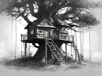 House on the tree 2 design graphic design illustration vector