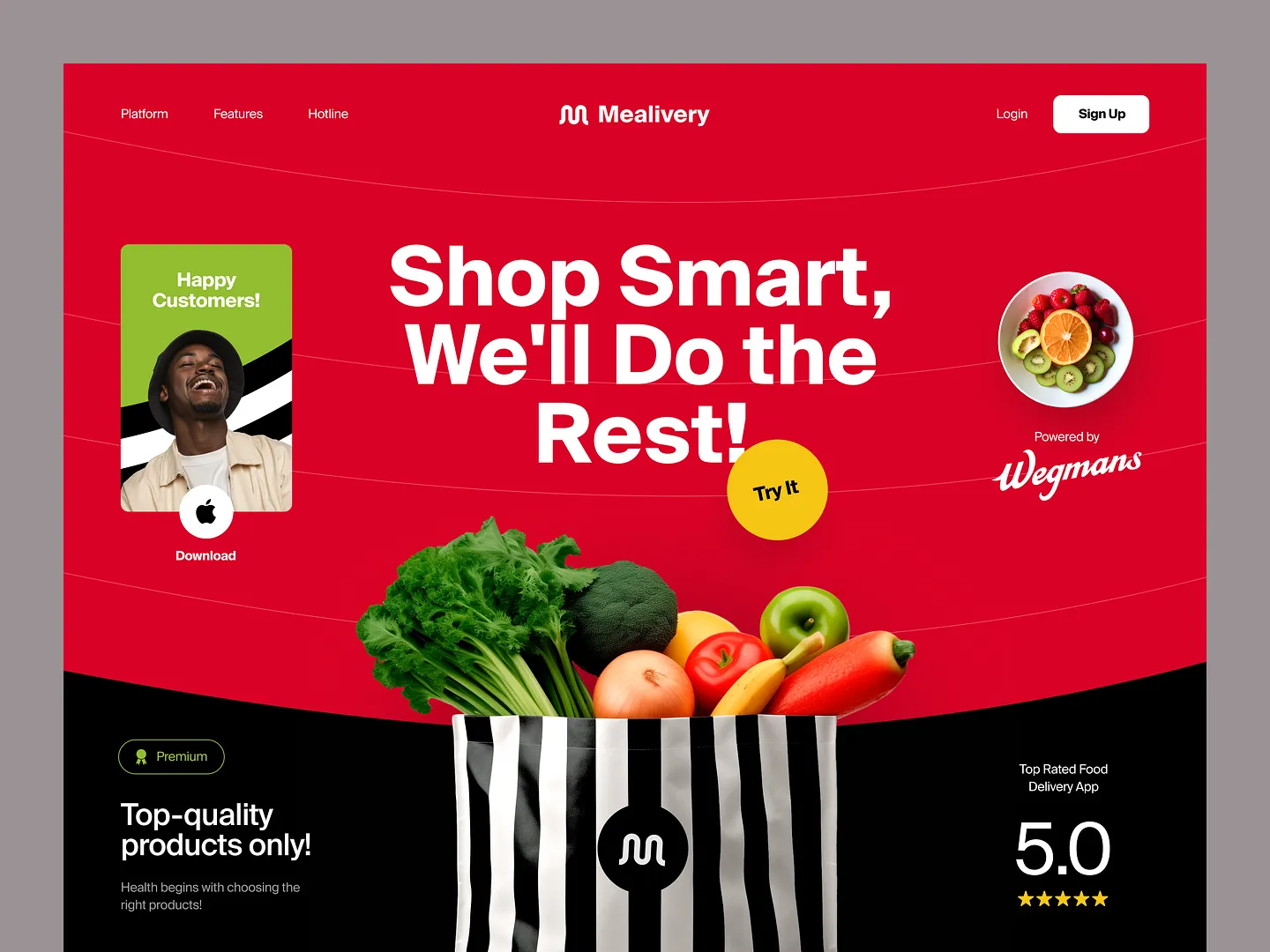 Grocery Website Design: Mealivery's Engaging User Experience