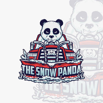 The Snow Panda Logo branding design digital illustration drawing fun logo graphic design illustration logo logo design logo illustration logo retro logo vintage panda vector
