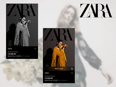 UI Card branding design gradient graphic design logo social media ui ui card ux vector zara