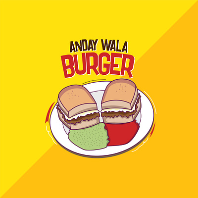 Anday Wala Burger burger digital art digital illustration flat vector food illustration vector art vector artist