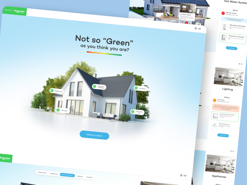 Schneider - House Green Score configurator design graphic design ui ux