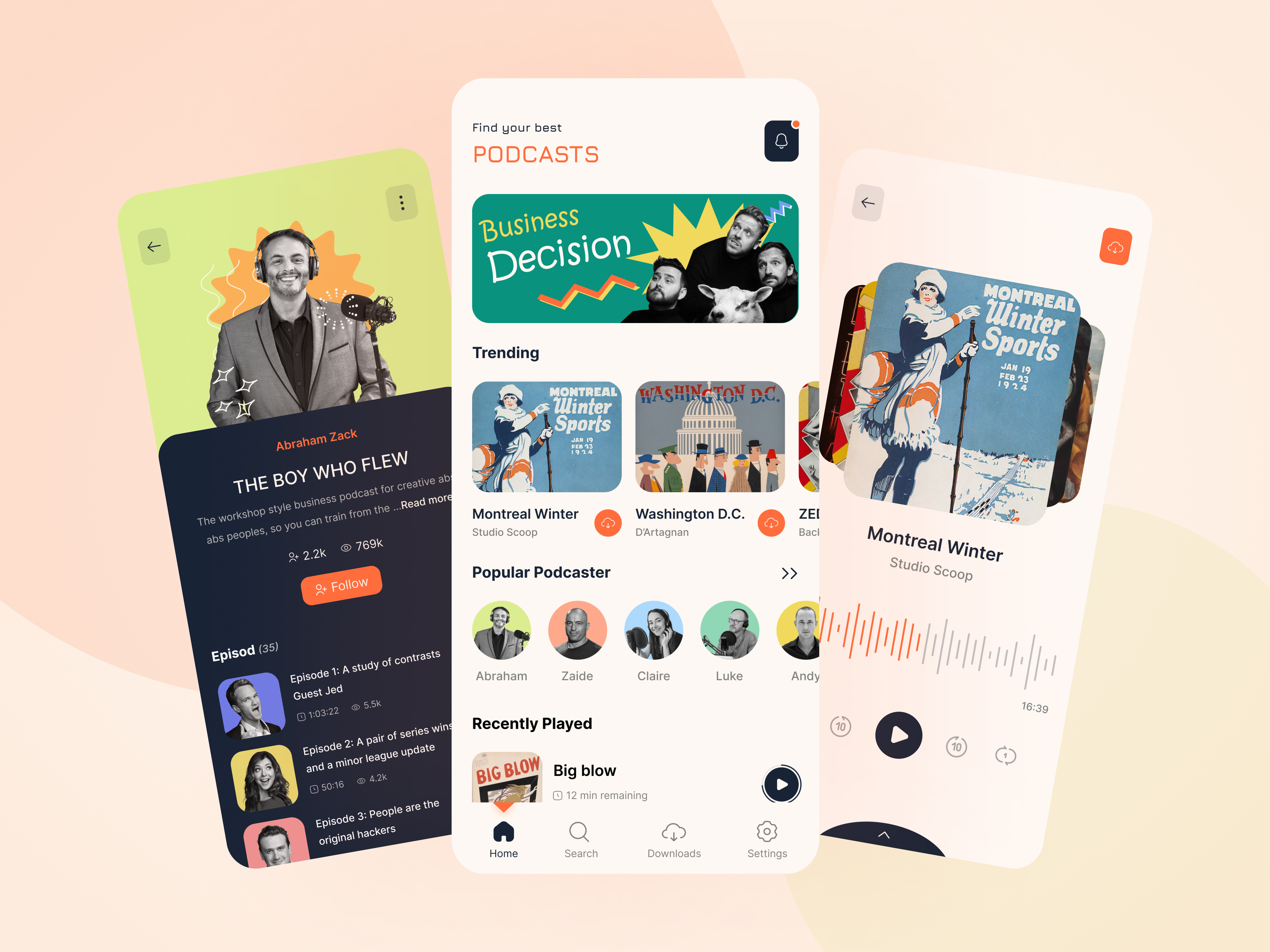 Podcast Mobile App app design branding dashboard graphic design illustration podcast mobile app typography ui uiux user interface ux ux design website