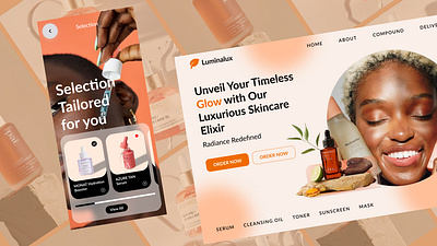Luminalux skincare design hero section landing page skin care ui ux web design