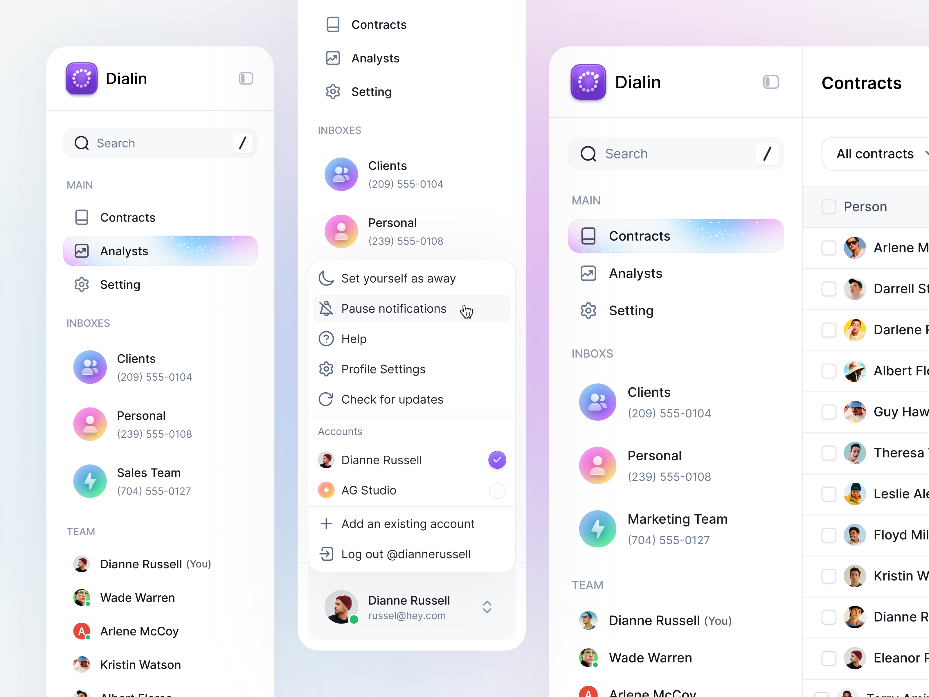 Dialin.ai- Side Navigation ai app clean dashboard design digital product design navigation product product design quick search saas saas dashboard saas product sajon side navigation ui ui design ux ux design web web app