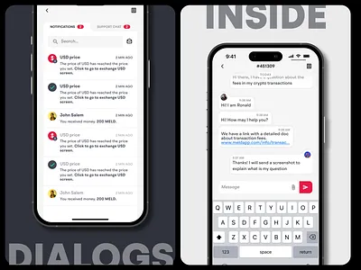 MELD.fi - Chat (Neobank) app app design bank app banking app cards chat chat bot chat support crypto crypto wallet cryptowallet deposit design fiat finance minimal ui ux uxui