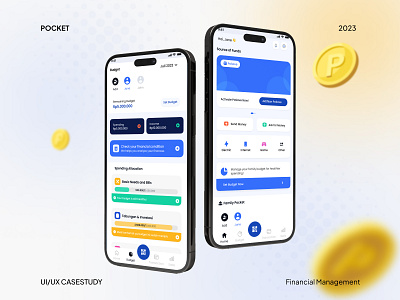 Pocket: Help Families Manage Finances and Expenses budgetting app clean finance app minimal mobile app modern product design ui ui designer uiux ux study case