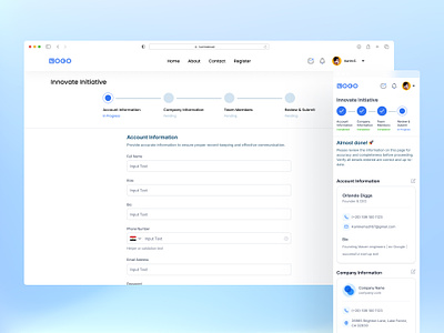Innovate Initiative Form application dashboard design figma form form design forms graphic design input minimal review saas settings stepper steps ui uidaily uidesign uiux ux
