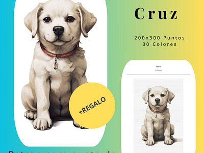 Patrón Punto de Cruz Perrito branding design graphic design gráfico de punto de cruz illustration logo patrones de punto de cruz patrones pdf punto de cruz arte punto de cruz grafico punto de cruz guardería punto de cruz libro punto de cruz mini punto de cruz minúsculo punto de cruz moderno punto de cruz patrón punto de cruz pequeño ui van gogh vector