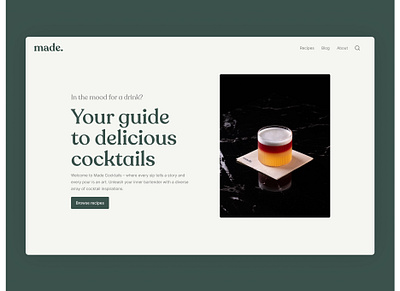 Made Cocktails | Website Design branding clean design light interface minimal responsive simplicity typography ui user experience user interface visual identity