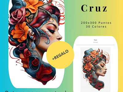 Patrón Punto de cruz Mujer Tatuada branding design graphic design gráfico de punto de cruz illustration logo patrones de punto de cruz patrones pdf punto de cruz arte punto de cruz grafico punto de cruz guardería punto de cruz libro punto de cruz mini punto de cruz minúsculo punto de cruz moderno punto de cruz patrón punto de cruz pequeño ui van gogh vector