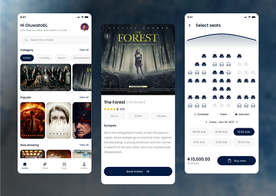 Movie Ticket App Exploration app design movie app movie app ui design ticket app ticket app ui design ui ui design uiux ux