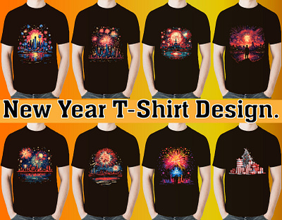 Happy New Year T-shirt Design. design family fireworks fireworks tshirt funny graphic design graphic tshirt happy tshirt illustration new new year new year tshirt seller t shirt t shirt design tee top winter tshirt