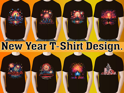 Happy New Year T-shirt Design. design family fireworks fireworks tshirt funny graphic design graphic tshirt happy tshirt illustration new new year new year tshirt seller t shirt t shirt design tee top winter tshirt