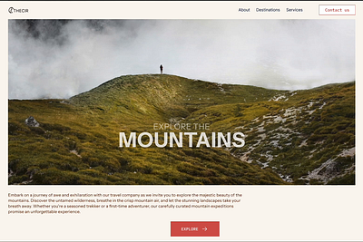 Travel company landing page design landingpage ux web web design