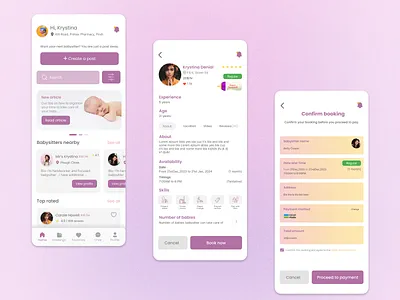Babysitter App animation graphic design motion graphics ui