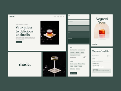 Made Cocktails | Details of UI design branding clean colors design details identity light interface logo logo design minimal photography responsive simplicity typography ui ui design user interface visual identity