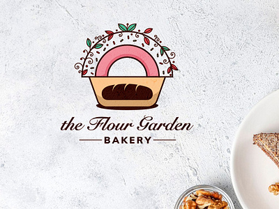 Flour Garden Logo Design bakerslogo bakerylogo brandidentity branding coffeeshoplogo creativelogo graphic design illustrationlogo logo pastellogo